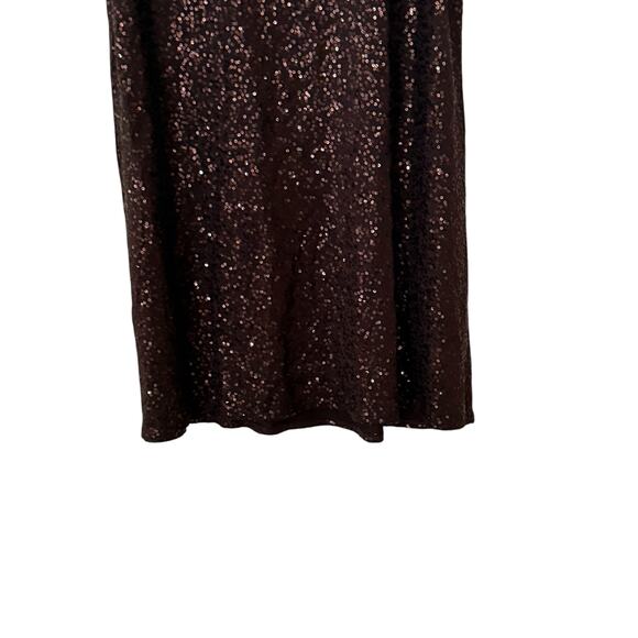 Eileen Fisher Brown Sequin Sparkly Pullover Long Tank Top Blouse Size Medium - Picture 5 of 6